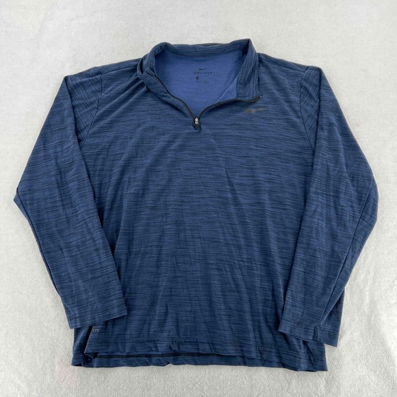 Nike Pullover Mens Large Blue Dri-FIT 1/4 Zip Lightweight Athletic Training - Picture 1 of 9